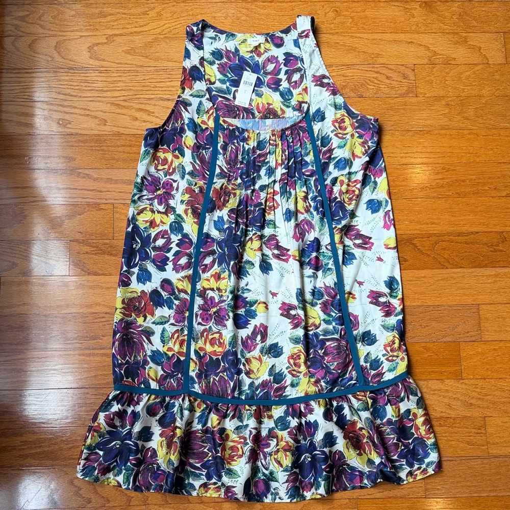 Tiny, Floral Sleeveless Dress with Ruffle Hem, Size Large, NWT from Anthopologie